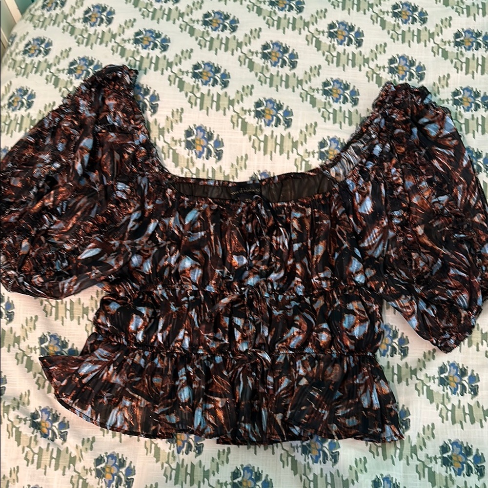 House of Harlow Puff Sleeve Bow Top